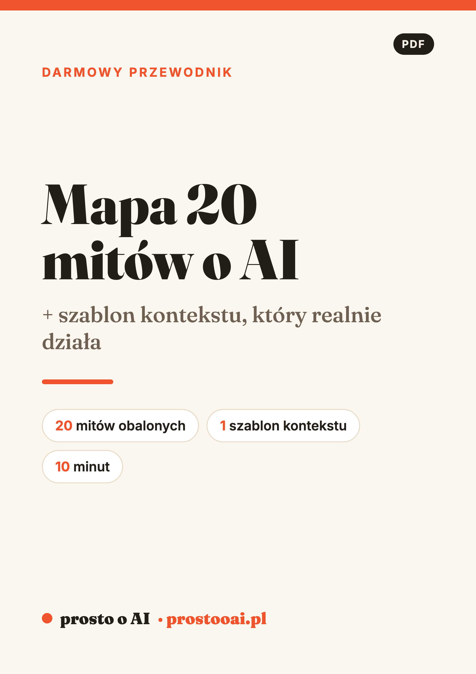 Mapa 20 mitów o AI - podgląd PDF